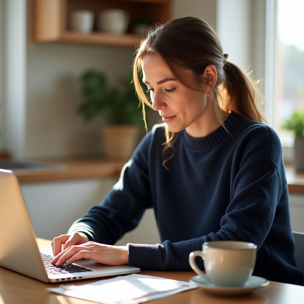 Osoba študuje online kurz na notebooku doma
